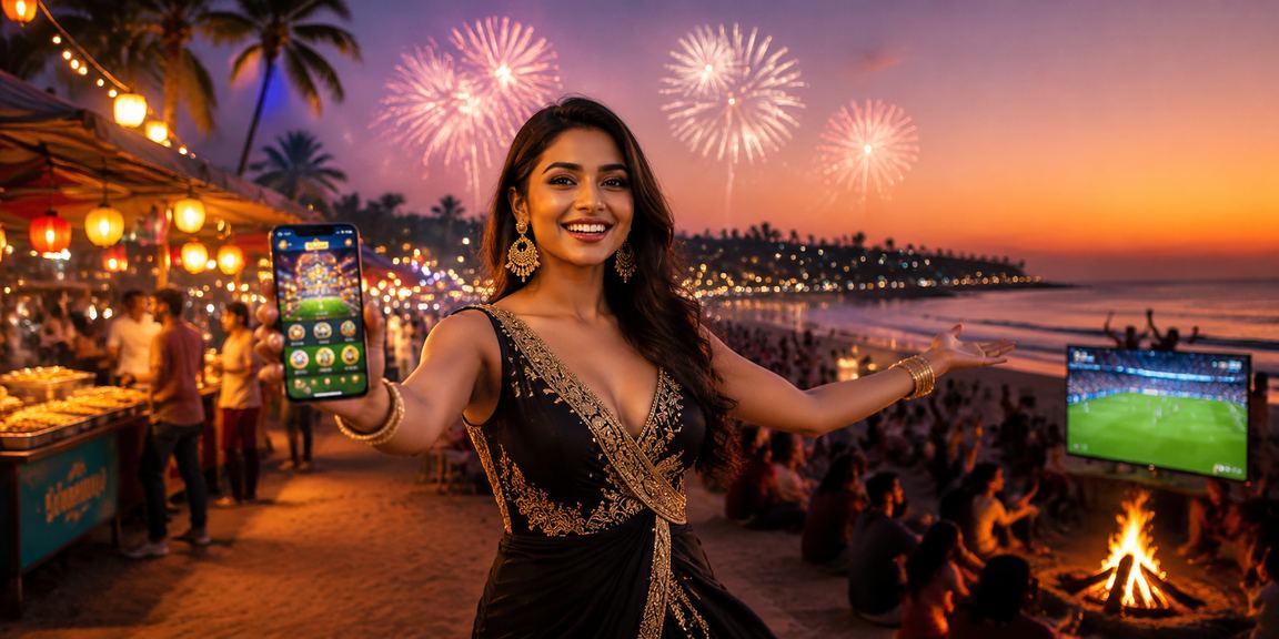 VIP enjoying secure mobile deposit on Goa beach
